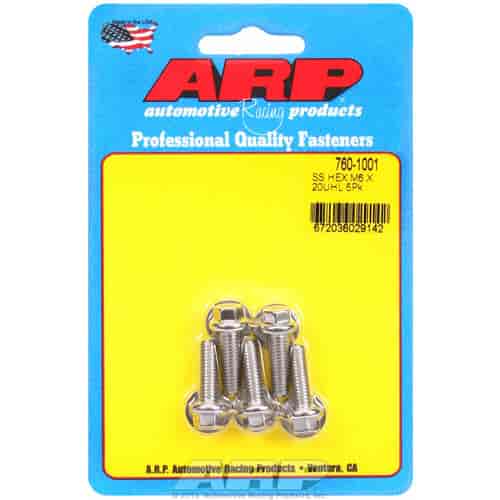 ARP M6 x 1.00 x 20 hex SS bolts - 760-1001