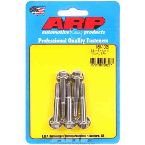 ARP M6 x 1.00 x 40 hex SS bolts - 760-1005