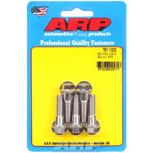 ARP M8 x 1.25 x 30 hex SS bolts - 761-1003