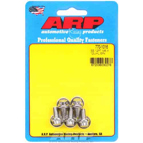ARP M6 x 1.00 x 12 12pt SS bolts - 770-1016