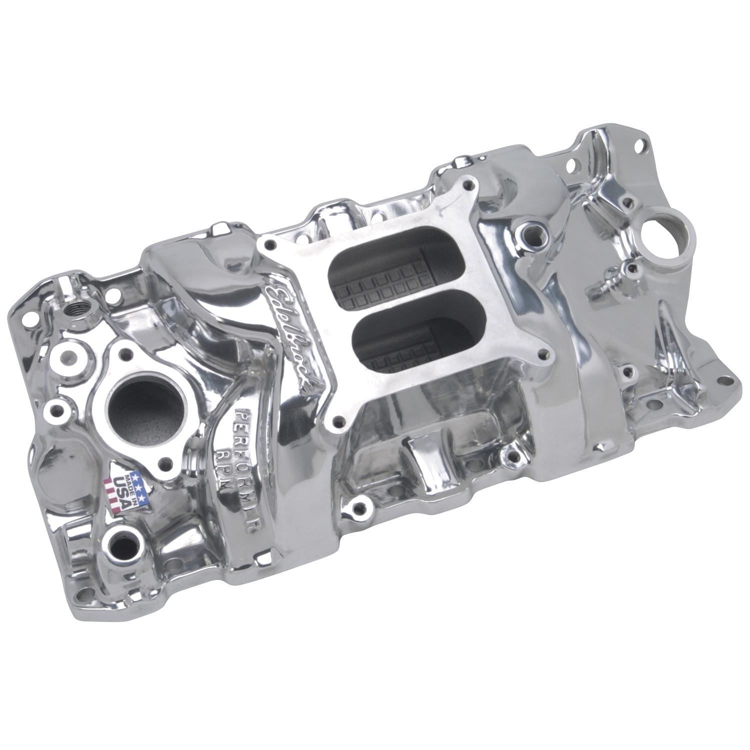 Edelbrock Polished RPM SBC Dual Plane Intake - 71011
