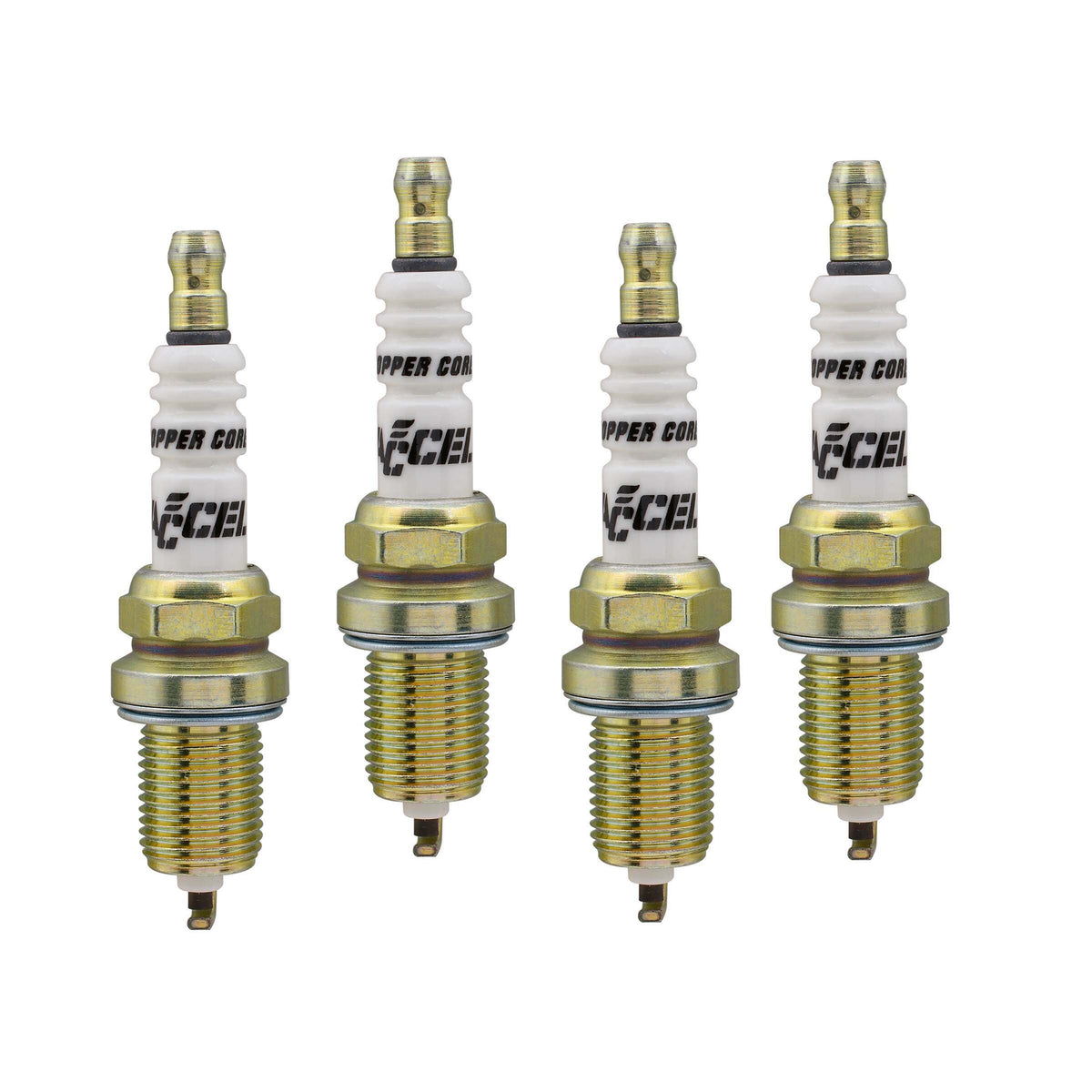 ACCEL U-Groove Resistor Spark Plug - 14mm Thread - 3/4 in Reach - Heat Range 6 - 4 Pack - -425050