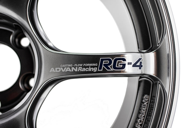 ADVAN RACING RG-4 17X8.0 +37 5-114.3 RACING HYPER BLACK & RING - YA47G37EHBR