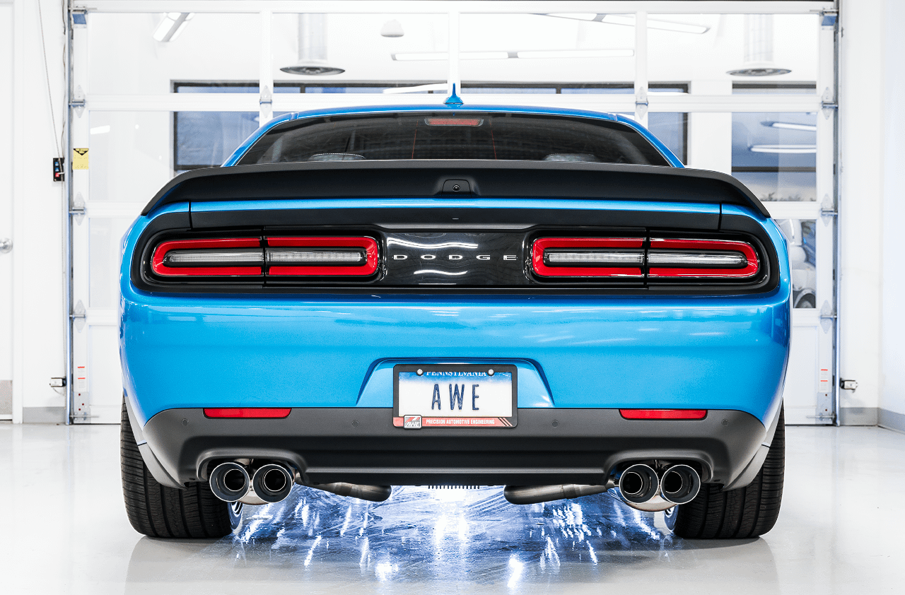 AWE 3020-42074 AWE Touring Edition Exhaust - Non-Resonated, Chrome Quad Tips (2015-2020 Dodge Challenger 6.4L / 6.2L SC)