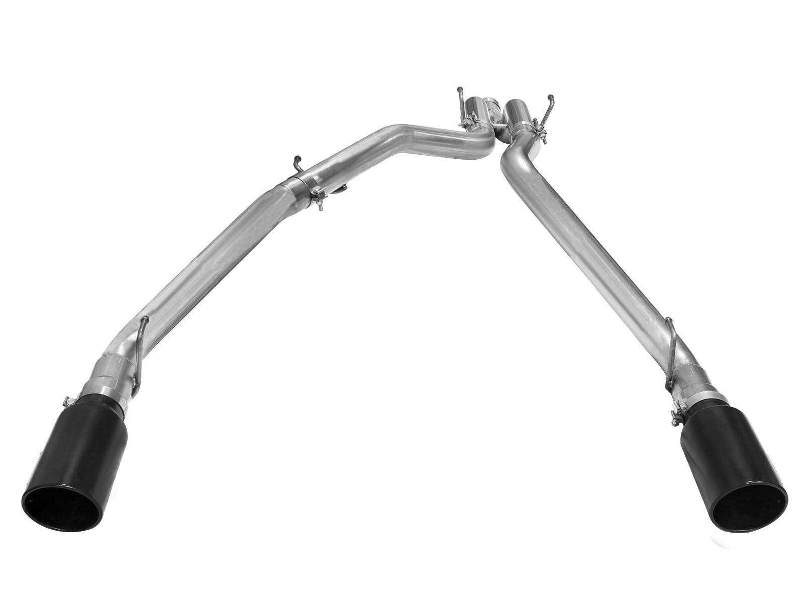 AFE Large Bore-HD 3 IN 409 Stainless Steel DPF-Back Exhaust System w/Black Tip (2014-2019 1500, 1500 Classic) - 49-42045-B