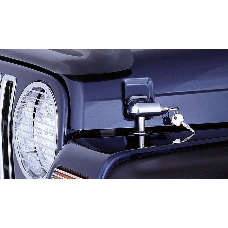 Rugged Ridge Hood Catch Kit Locking Chrome; 97-06 Jeep Wrangler Tj - 11302.03