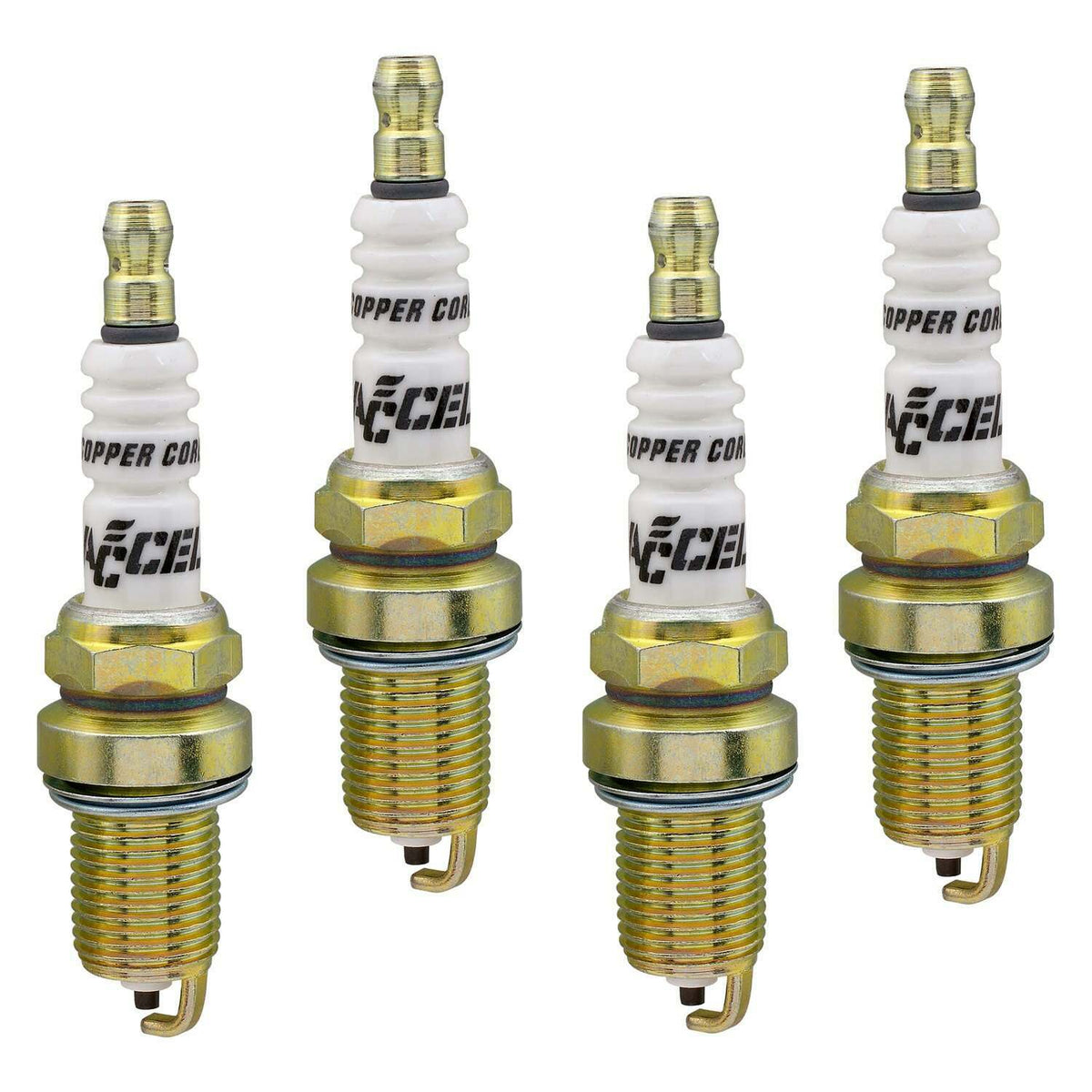 ACCEL U-Groove Resistor Spark Plug - 14mm Thread - 3/4 in Reach - Hot Heat Range - 4 Pack - -406788
