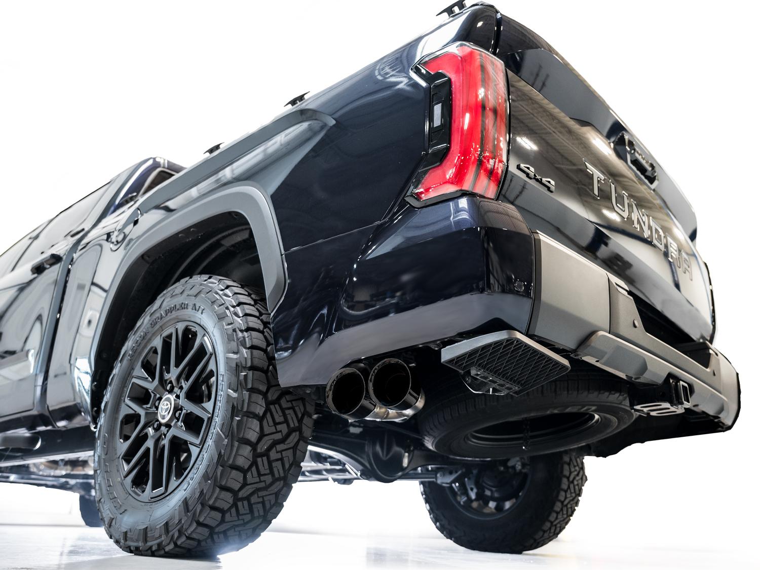 AWE 0FG Exhaust for 3rd Gen Toyota Tundra - Dual Diamond Black Tips - 3015-33063