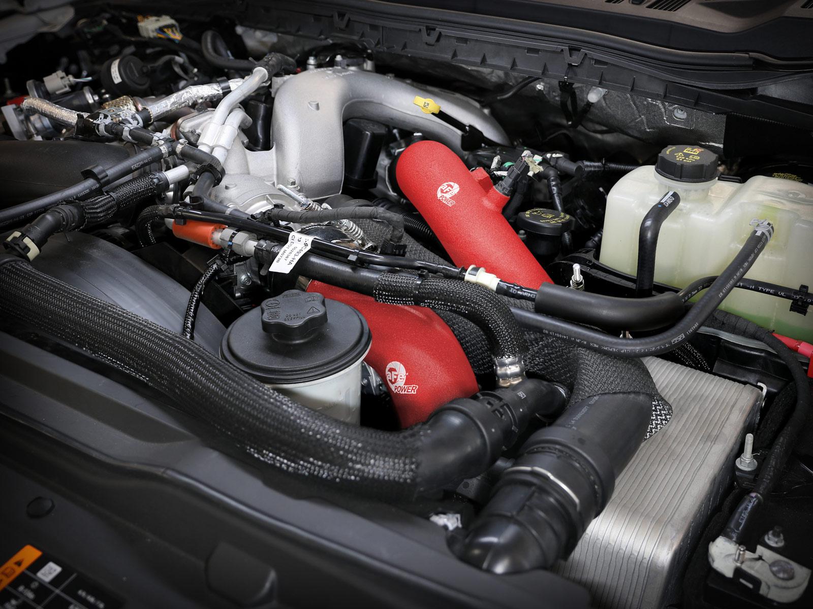 AFE BladeRunner 3 IN Aluminum Hot and Cold Charge Pipe Kit Red (2023-2024 F-250 Super Duty , F-350 Super Duty) - 46-20684-R