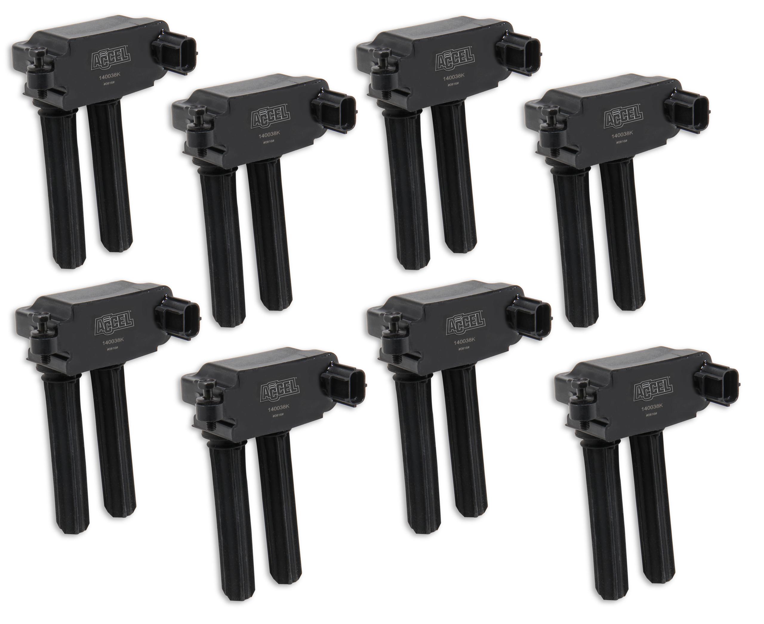 Accel Coil,Hemi Dual Plug 8Pk - Black () - 140038K-8