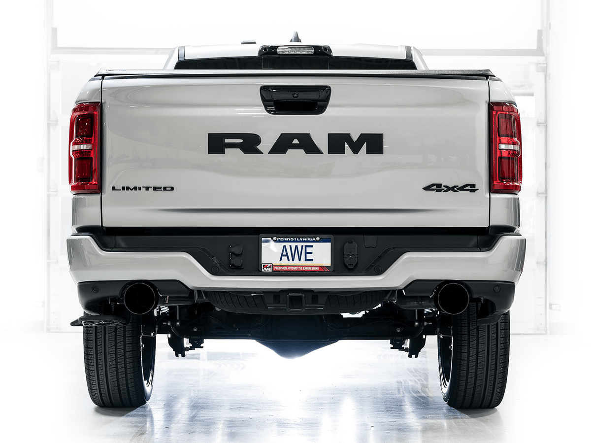 AWE 0FG Catback Exhaust Standard & High Output - Diamond Black Tips (2025+ RAM 1500 3.0TT) - 3015-33530