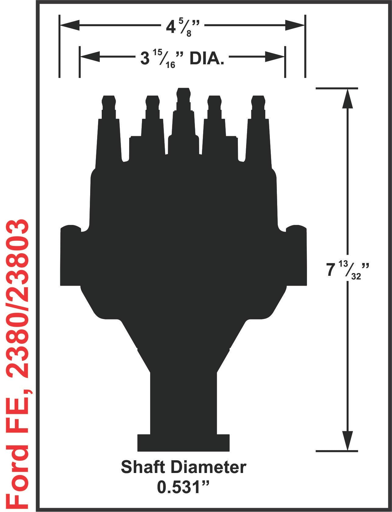 Msd 23803 Dist., Black, Dual Sync, Ford Fe