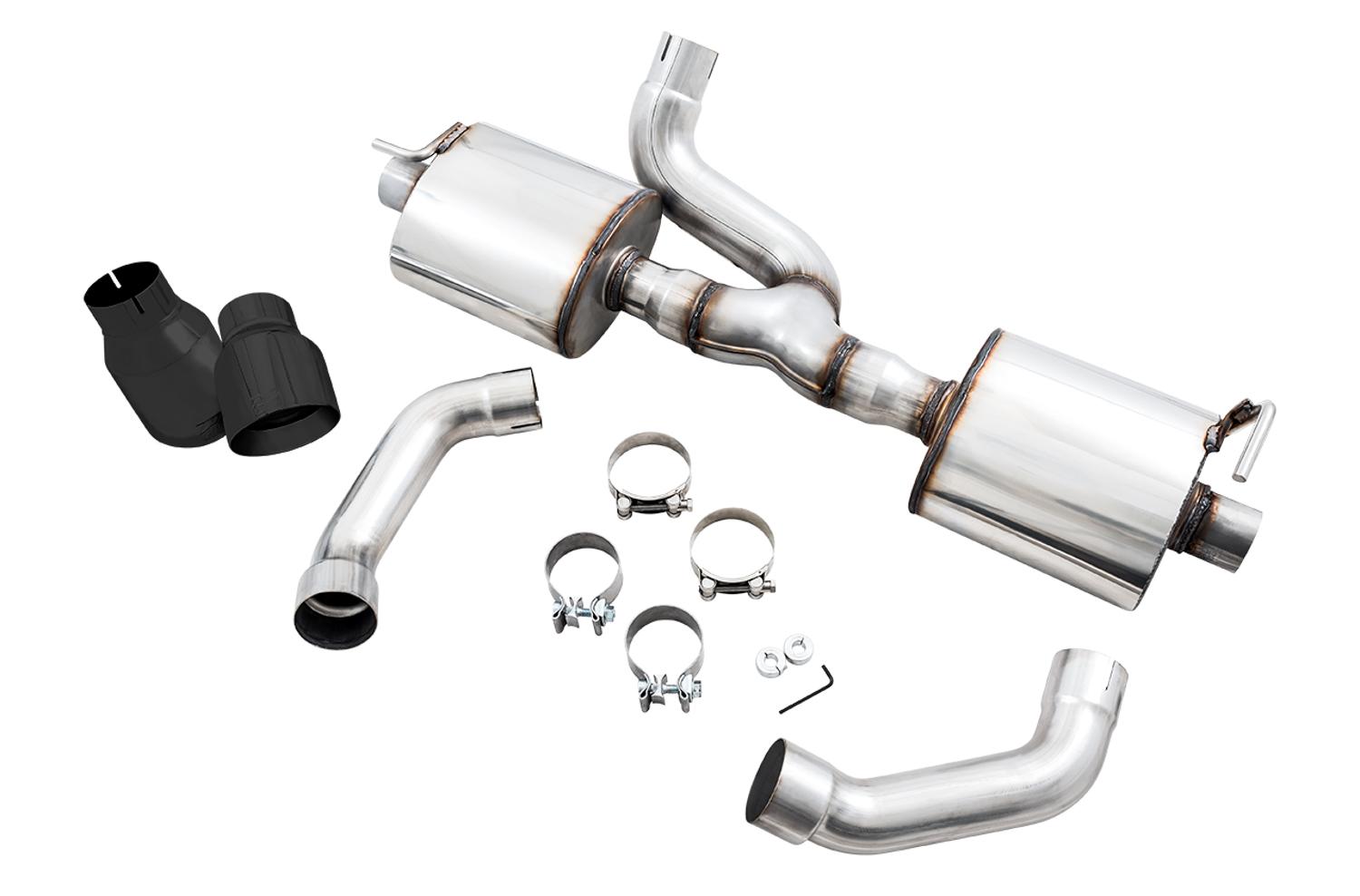 AWE Tread Edition Axleback Dual Exhaust for Jeep JL/JLU 3.6L/2.0T - Diamond Black Tips - 3015-33001