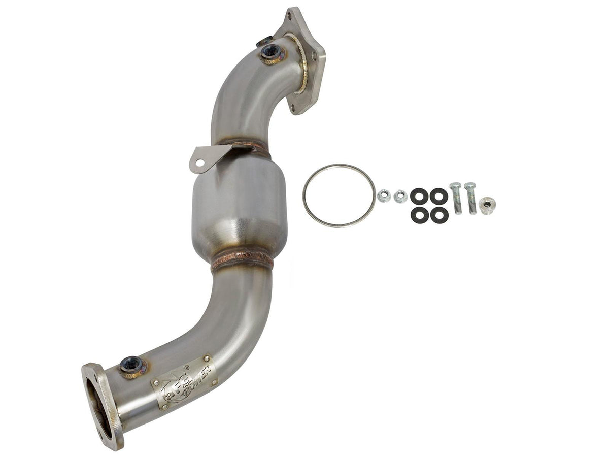 AFE Twisted Steel Down Pipe w/ Cat (2013-2017 ATS, Camaro) - 48-34126-HC