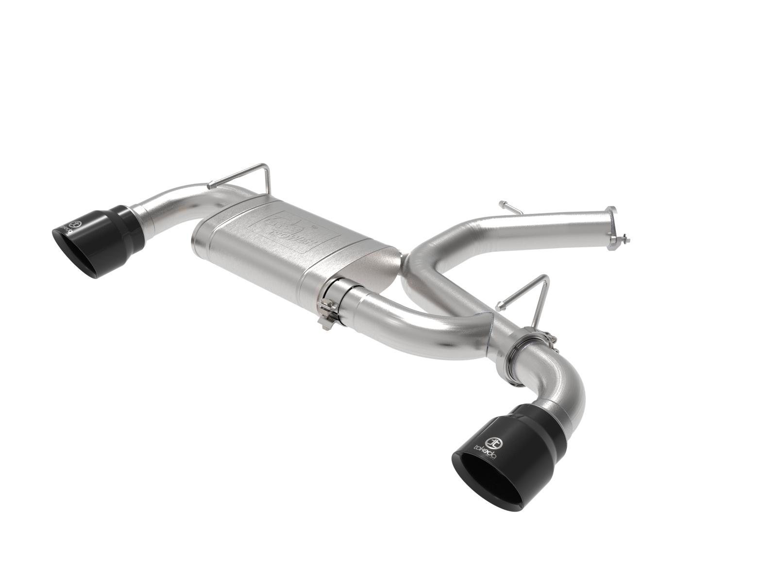 AFE Takeda-ST 3 IN 304 Stainless Steel Axle-Back Exhaust System w/ Black Tip (Hyundai Veloster N 19-20 L4-2.0L (t)) - 49-37009-B