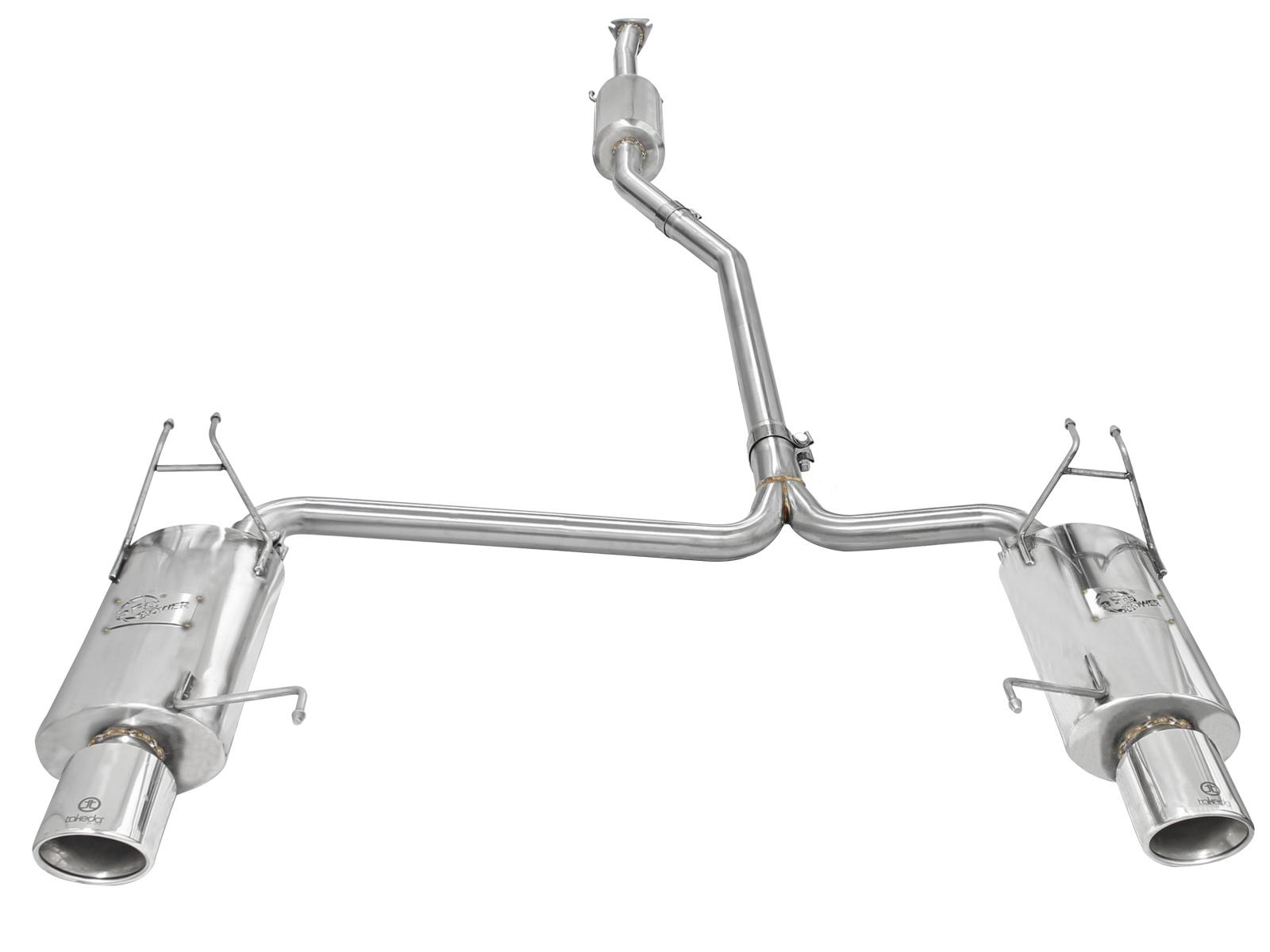 AFE Takeda 2-1/4 IN to 2 IN 304 Stainless Steel Cat-Back Exhaust w/Polished Tips (2008-2012 Accord) - 49-36612