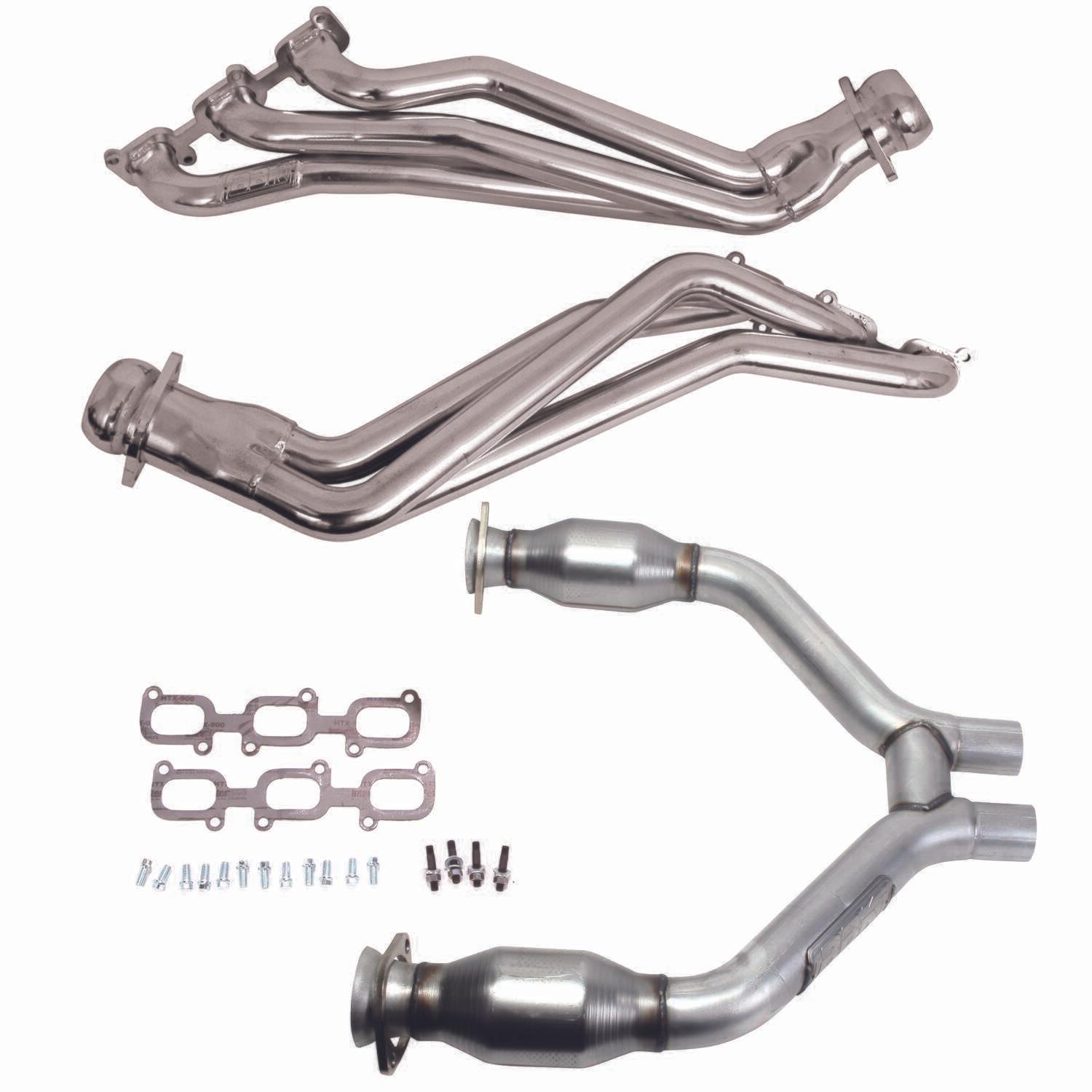 BBK 15-17 Mustang V6 1-3/4 Long Tube Headers Plus Short Mid Pipe (Silver Ceramic) (2015-2017 Mustang V6, Mustang Base) - 16424