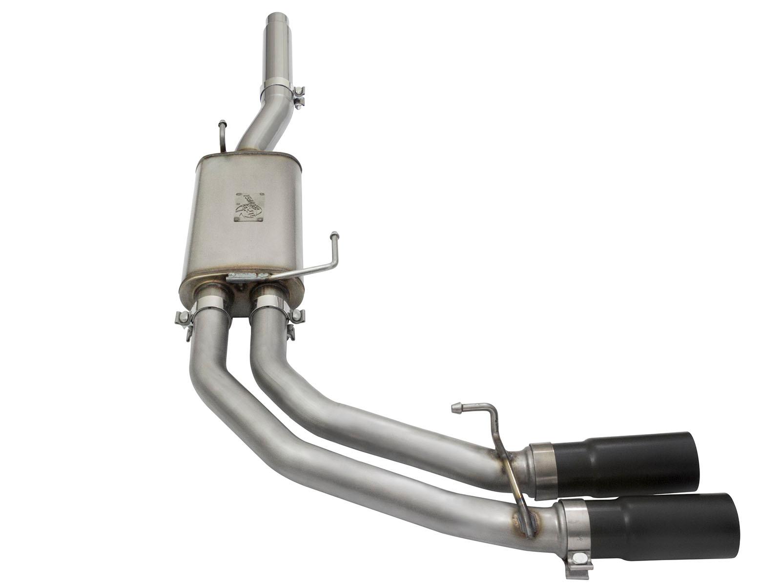 AFE Rebel Series 3 IN to 2-1/2 IN 409 Stainless Steel Cat-Back Exhaust w/Black Tip (2004-2008 F-150) - 49-43079-B