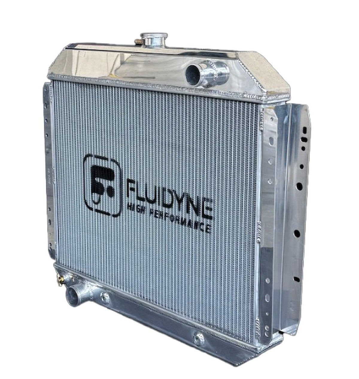Fluidyne 1968-1979 Ford 3 Row Automatic Polished Aluminum Radiator 29x25 - RFD.3R2925.A