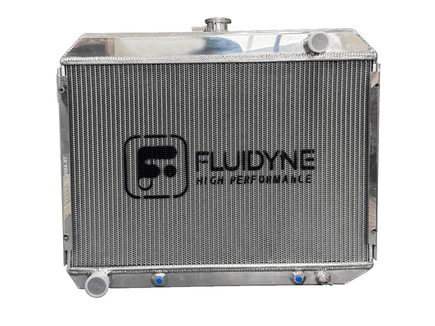 Fluidyne 1968-1974 Dodge, Plymouth, Mopar Automatic Polished Aluminum Radiator 29x22 - 4 Row - 29x22 - 1968-1974 Dodge, Plymouth, Mopar Automatic Polished Aluminum Radiator - RMO.4R2922.A