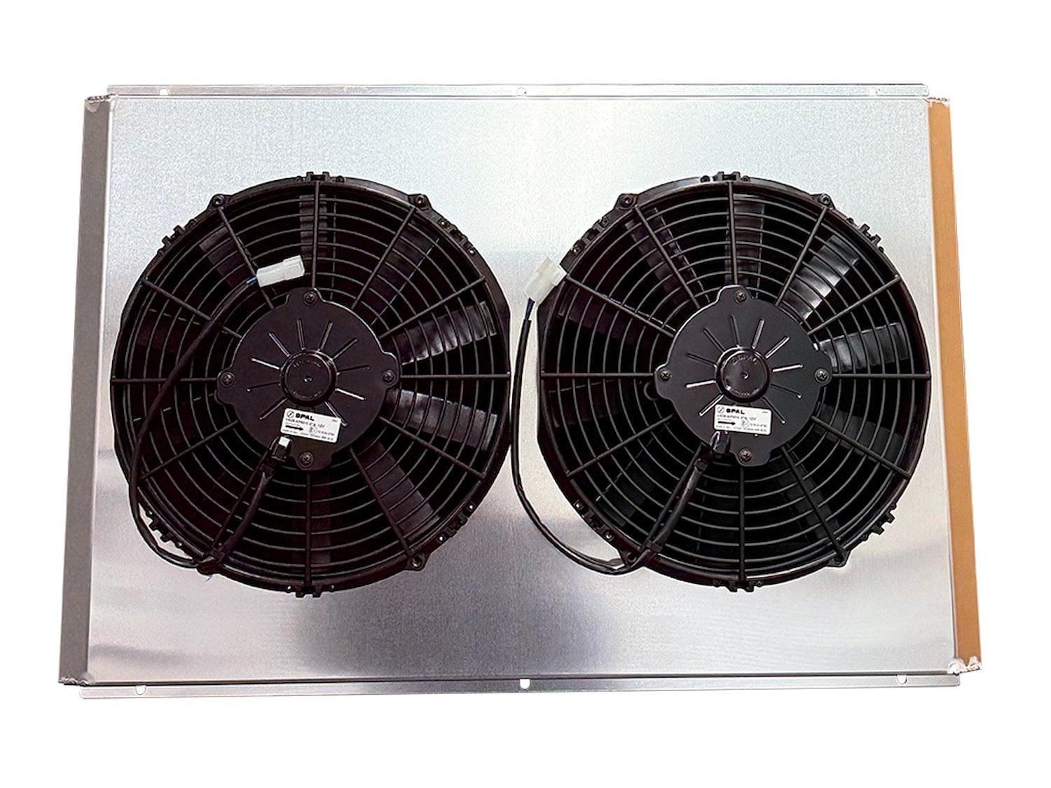 Fluidyne High Performance Aluminum Radiator Shroud with Dual 12" Spal Fans - SHR.007