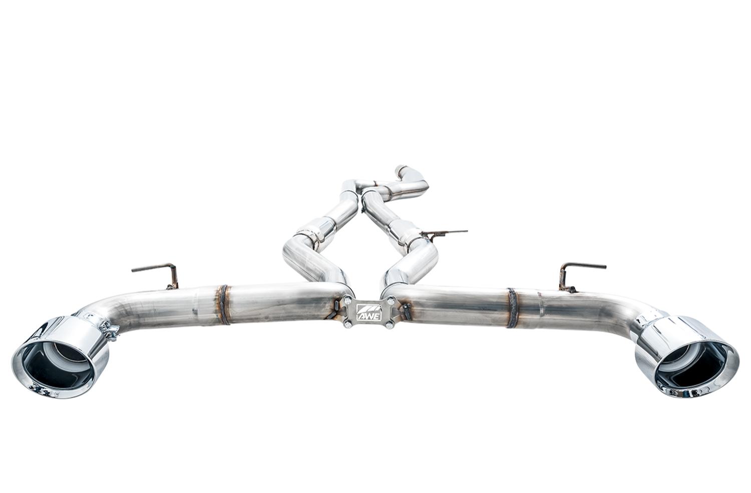 AWE Tuning 2020 Toyota Supra A90 Track Edition Exhaust - 5in Chrome Silver Tips - 3015-32116