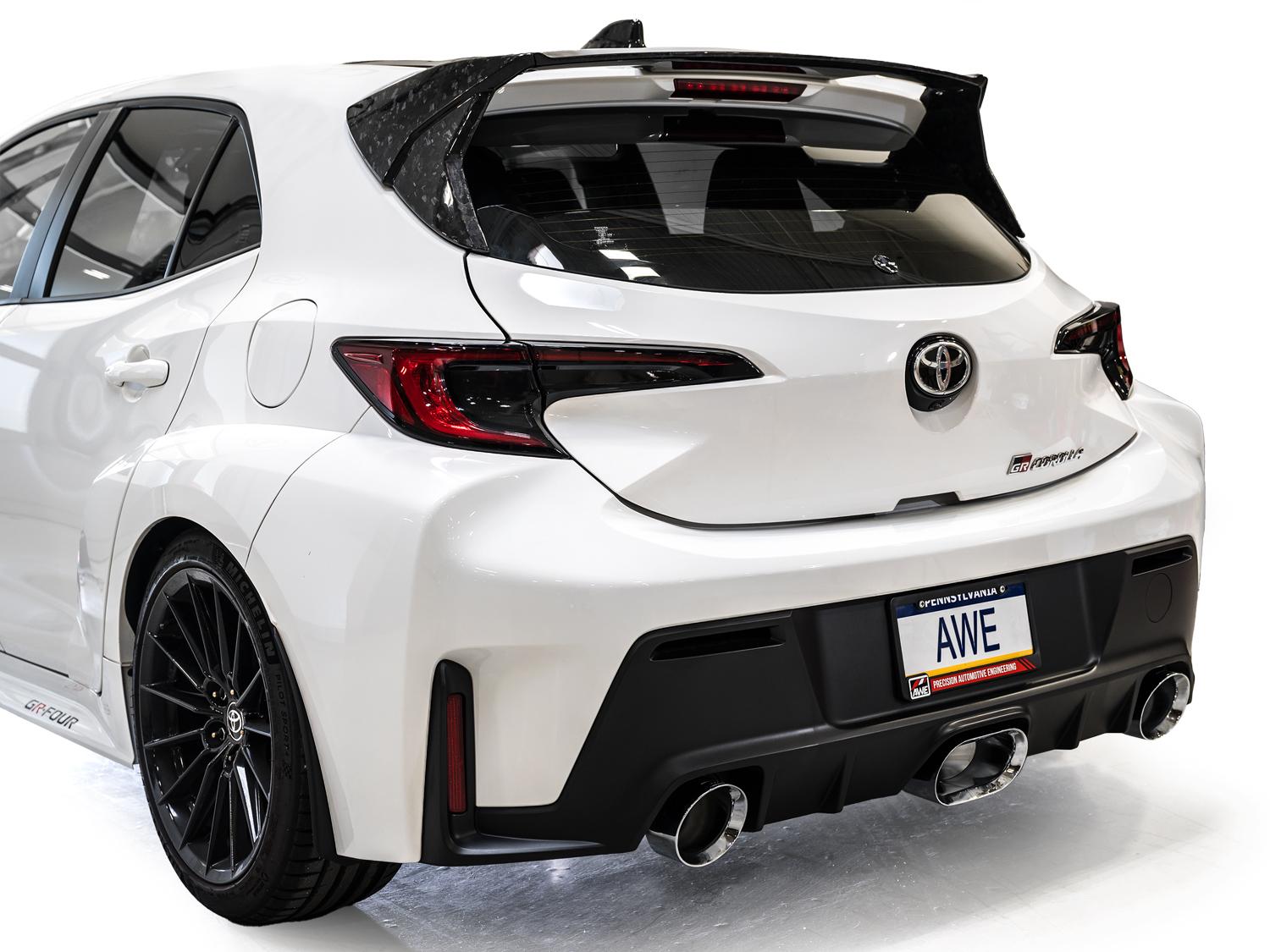 AWE Touring Edition Exhaust - Chrome Silver Tips (2022+ GR Corolla) - 3015-33254