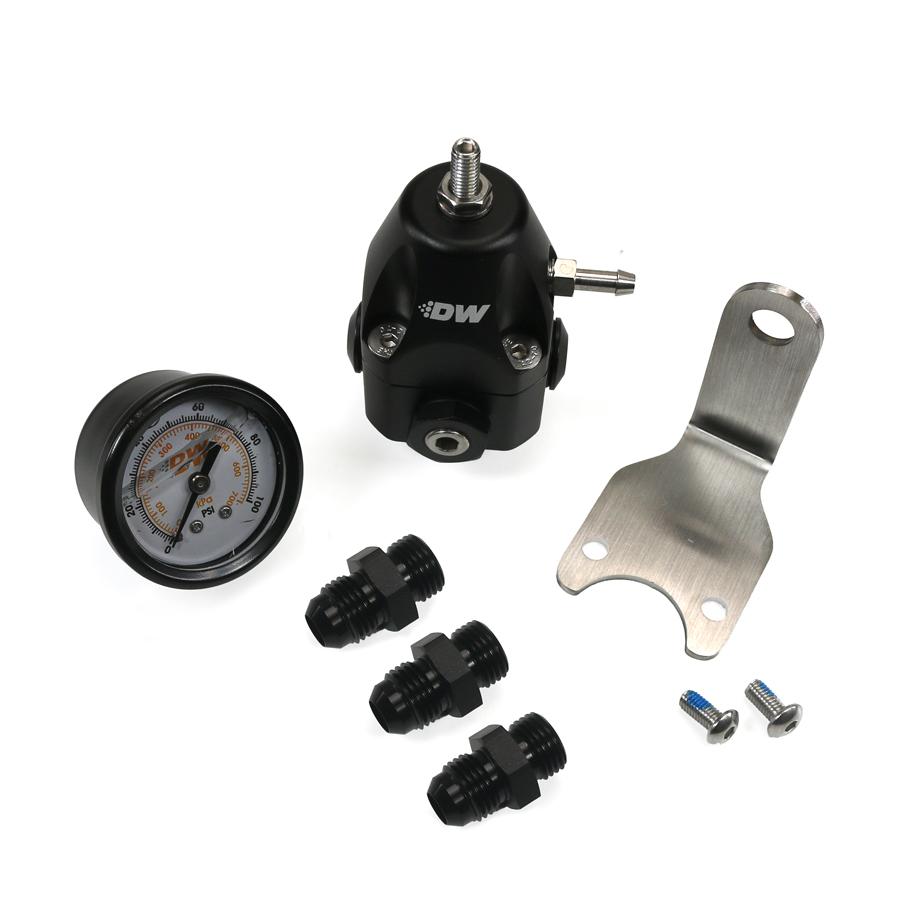 DeatschWerks DWR1000c AFPR + pressure gauge + 6AN fittings - 6-1002-FRB-66