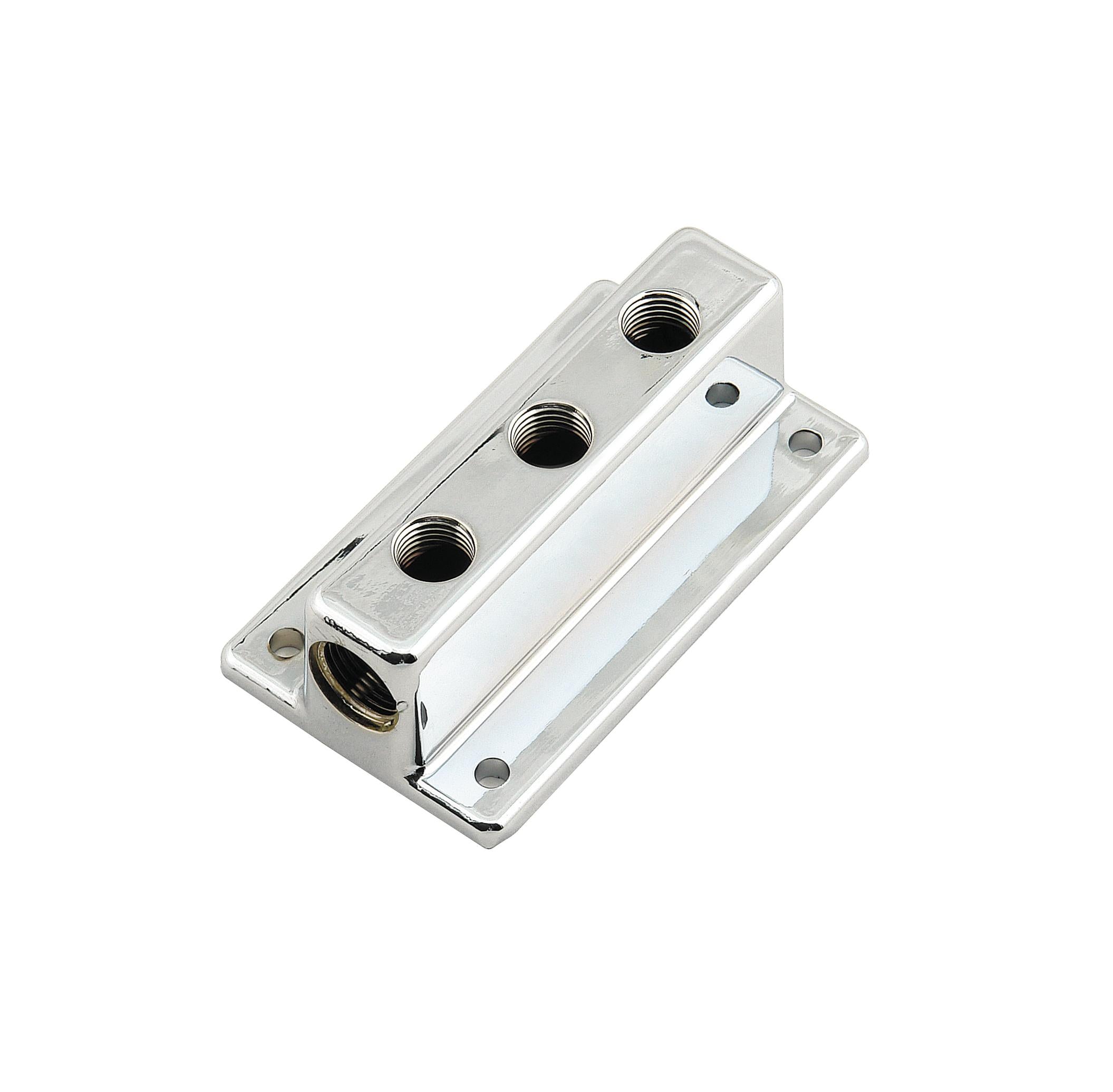 Mr. Gasket Tee Style Fuel Block with 3 Outlets.  - 6151MRG
