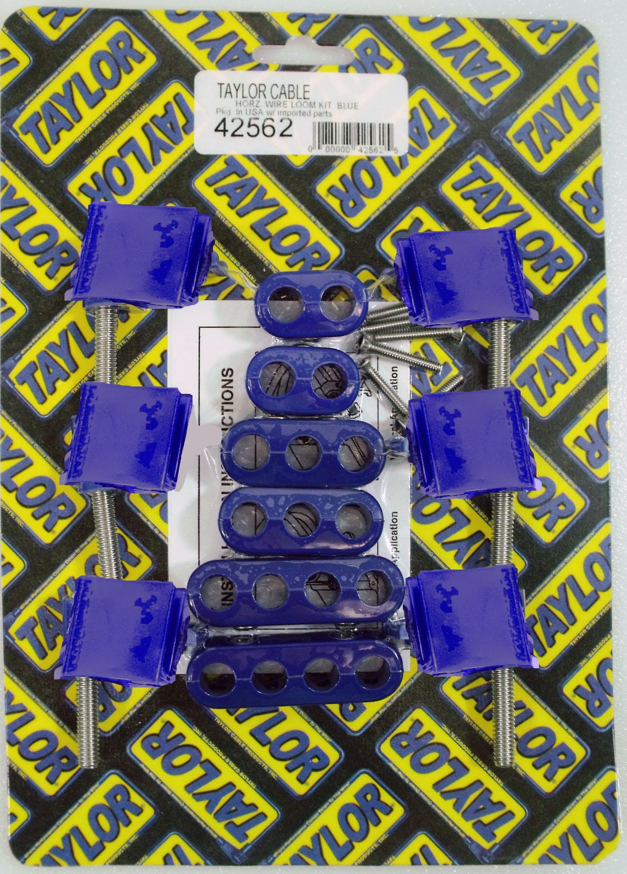TAYLOR CABLE 7-8mm Vertical Wire Loom Kit blue - 42562
