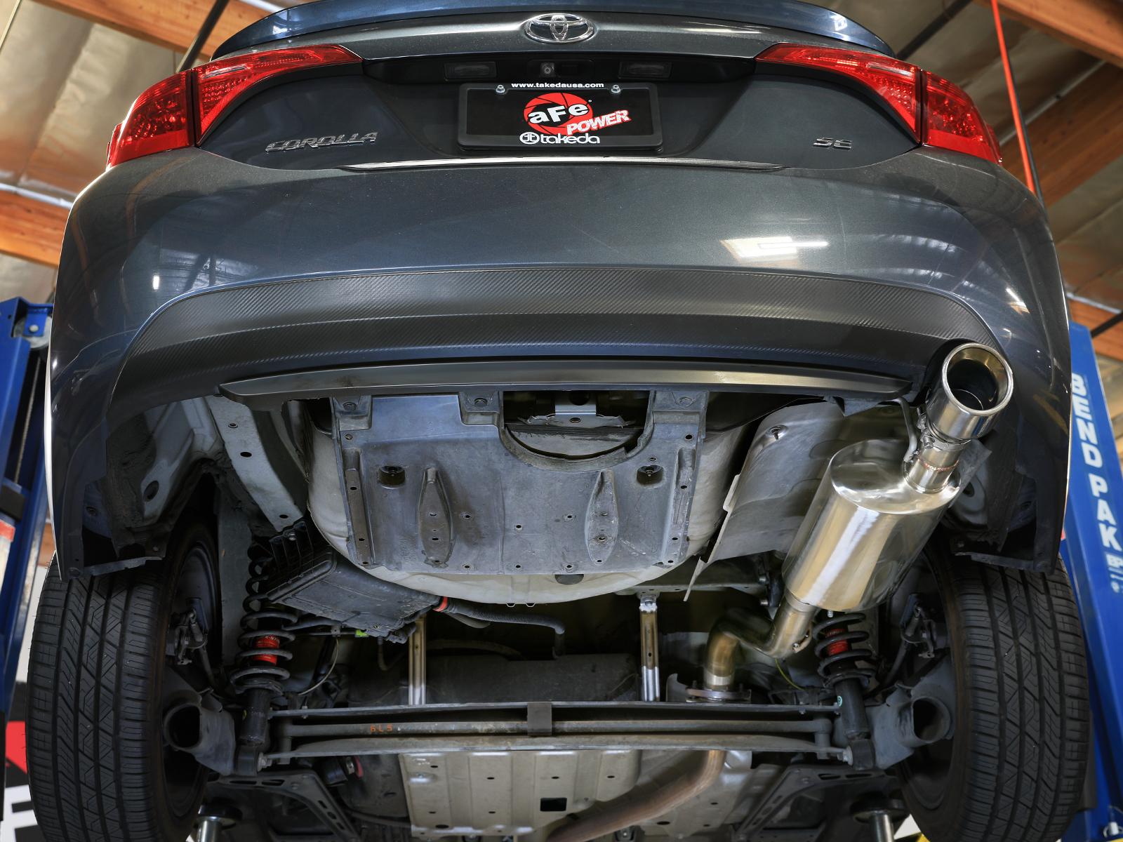 AFE Takeda 2-1/2 IN 304 Stainless Steel Axle-Back Exhaust System w/ Polished Tip (2014-2019 Corolla) - 49-36083-P