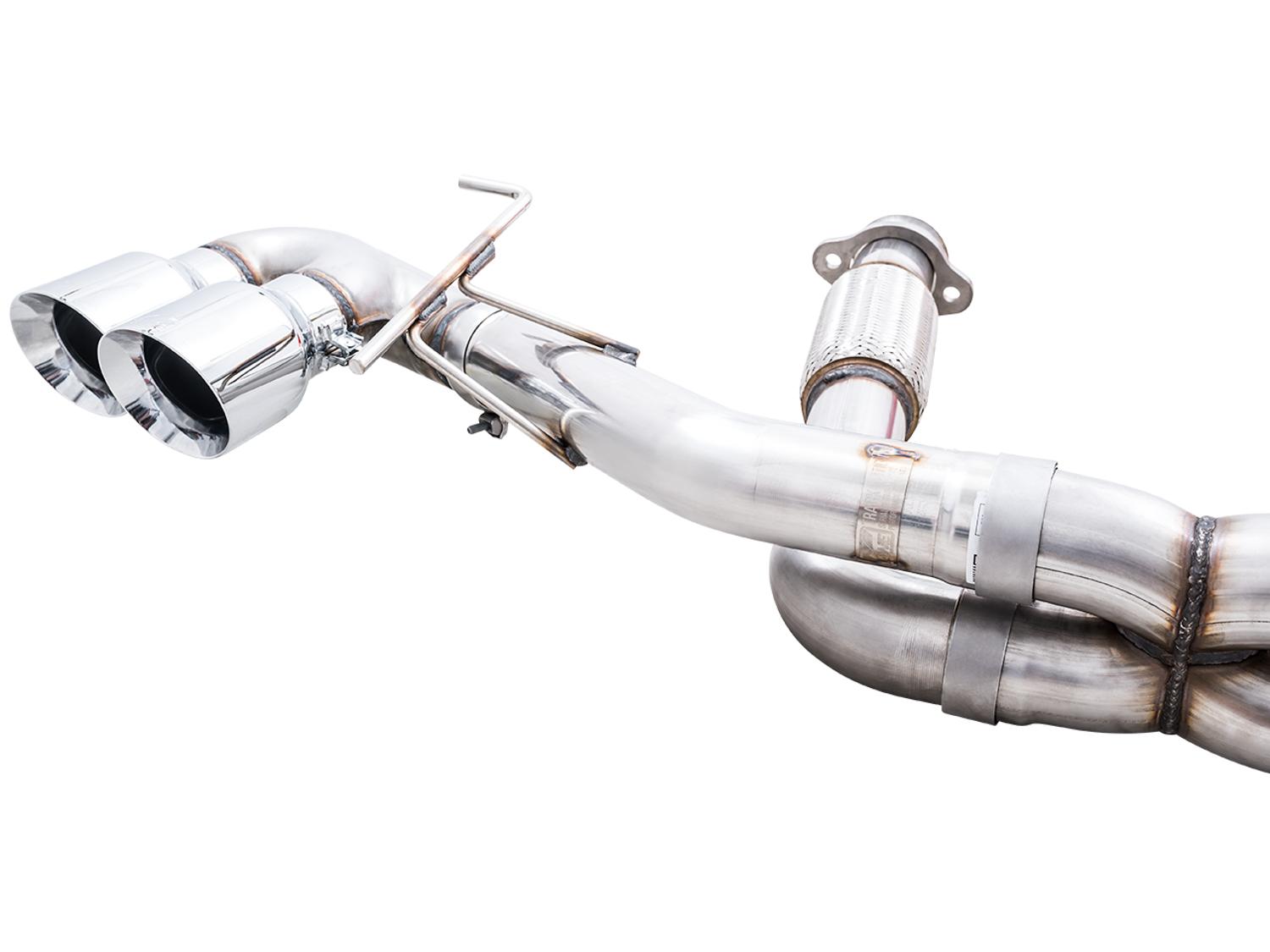 AWE Track Edition Exhaust - Quad Chrome Silver Tips (2020-2024 Corvette C8) - 3020-42080
