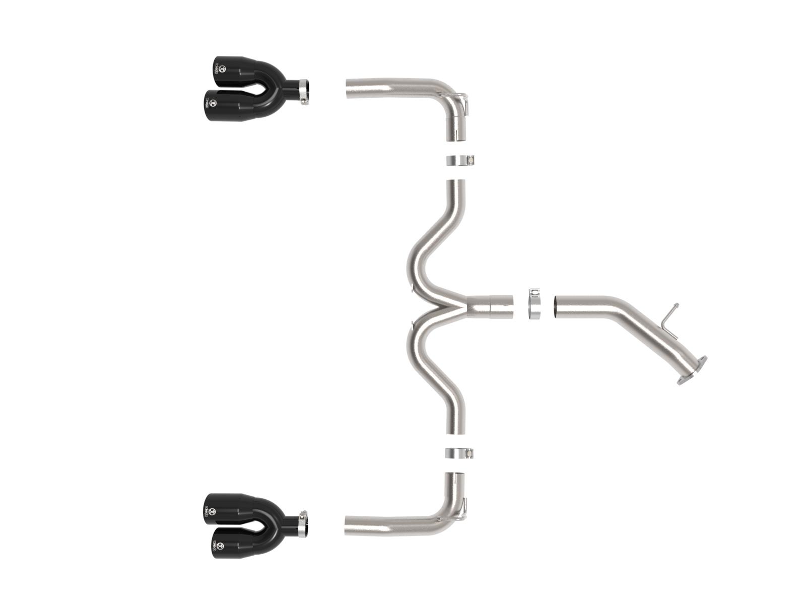 AFE Takeda 3 IN to 2-1/2 IN 304 Stainless Steel Axle-Back Exhaust w/ Black Tips (2022-2024 Forte GT) - 49-37039-B