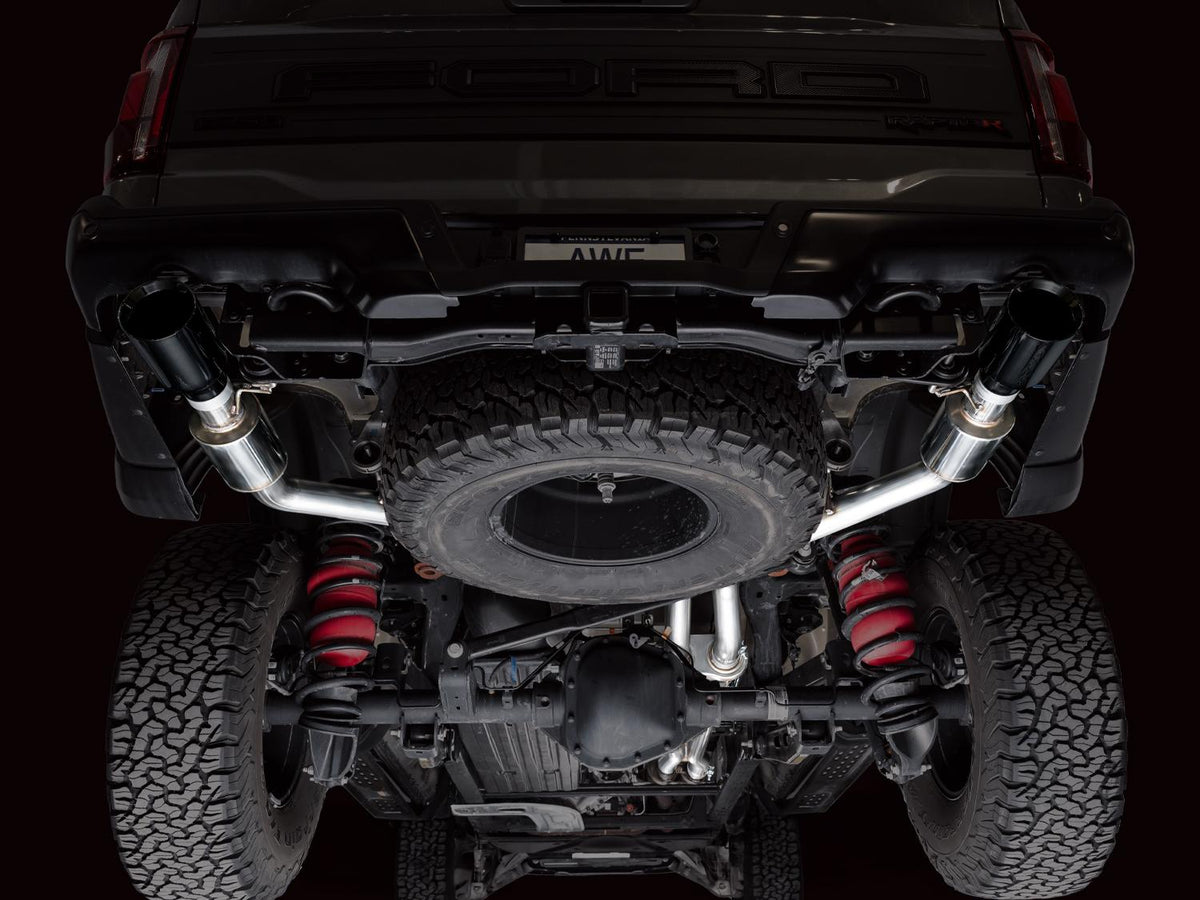 AWE SwitchPath Exhaust - Diamond Black Tips (2023-2025 F-150 Raptor R 5.2L) - 3025-33852