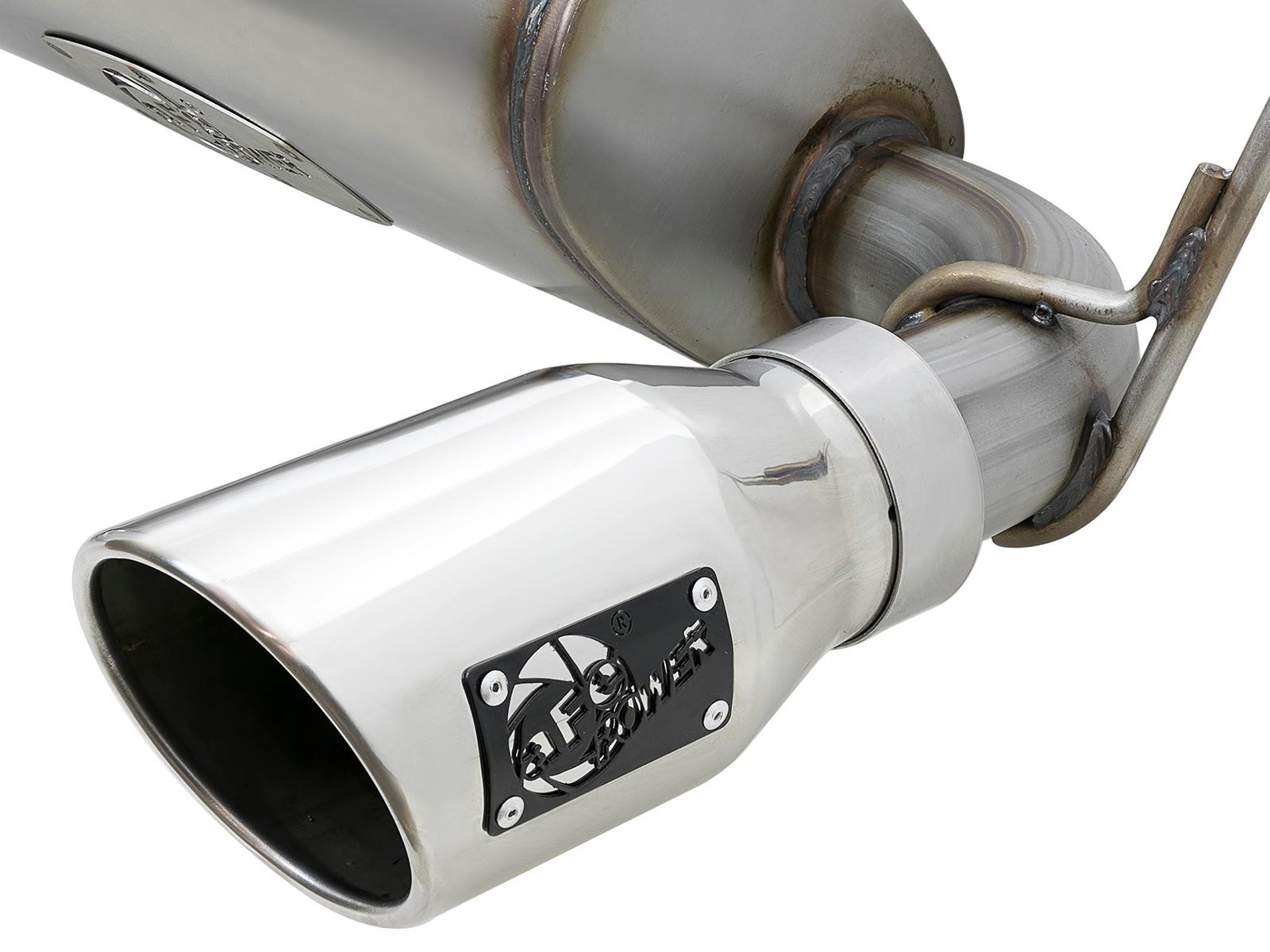AFE Rebel Series 2-1/2 IN 409 Stainless Steel Cat-Back Exhaust w/ Polished Tips - 49-48062-P
