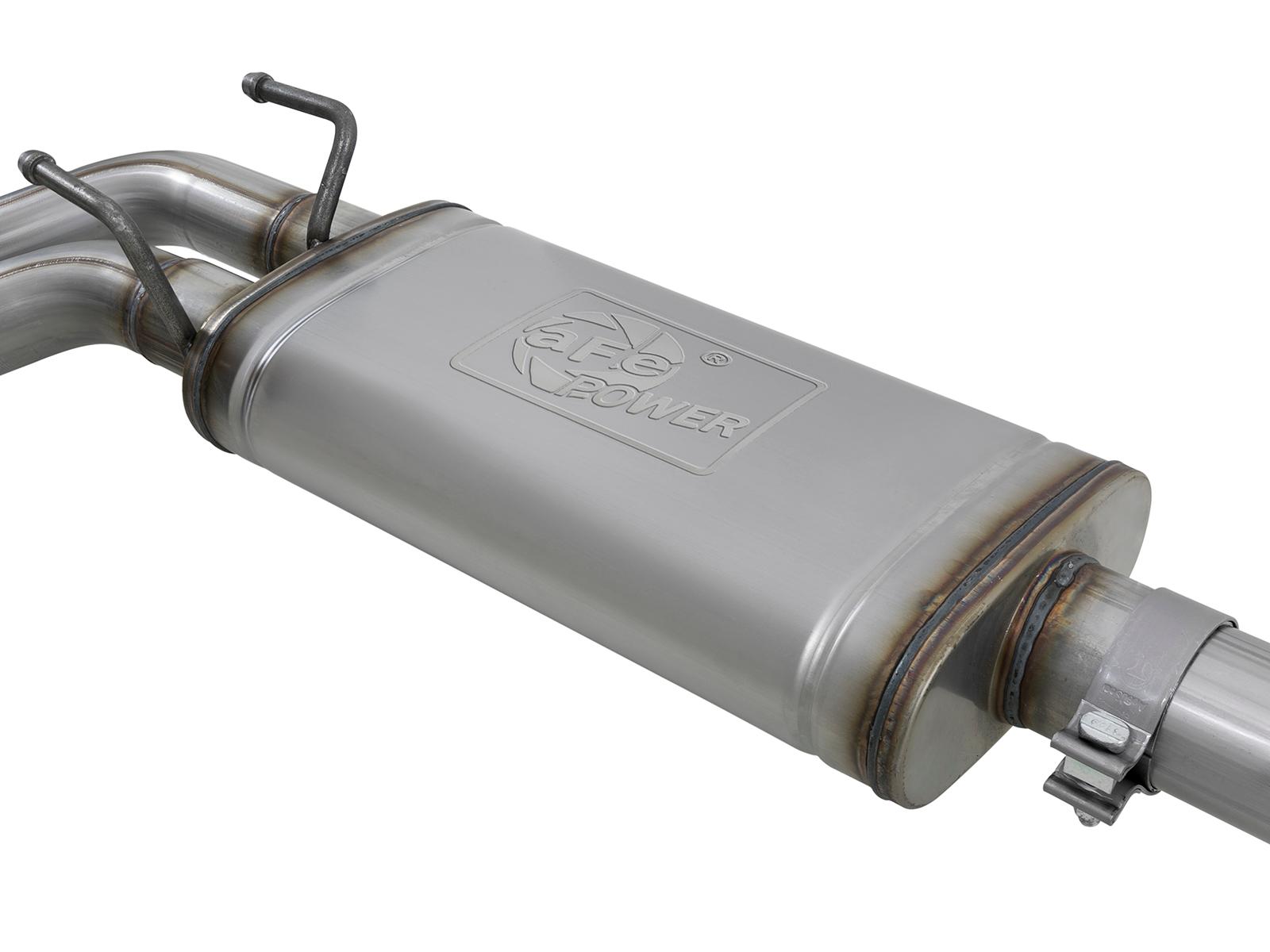 AFE Rebel Series 3 IN to 2-1/2 IN 409 Stainless Steel Cat-Back Exhaust w/ Black Tip - 49-44098-B