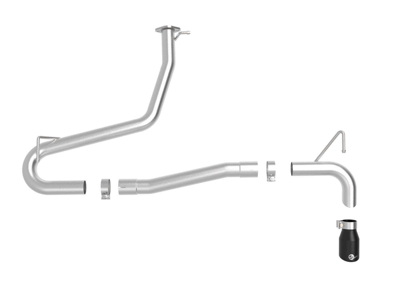 AFE Takeda 2-1/2 IN 304 Stainless Steel Axle-Back Exhaust w/o Muffler Black Tips Hyundai Kona 18-23 L4-1.6L (t) - 49-37017NM-B