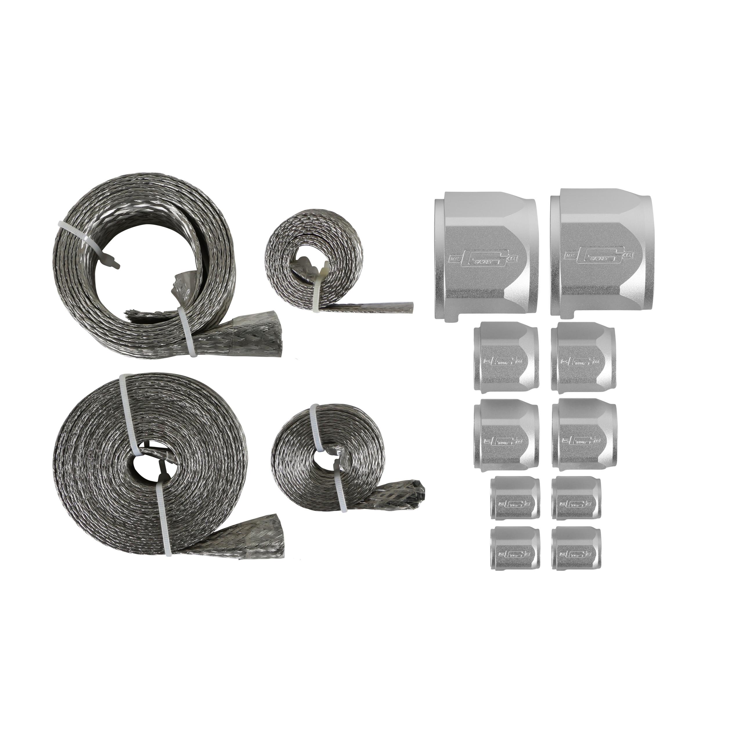 Mr. Gasket Flex-Braid Hose Sleeve Kit - Silver.  - 8092