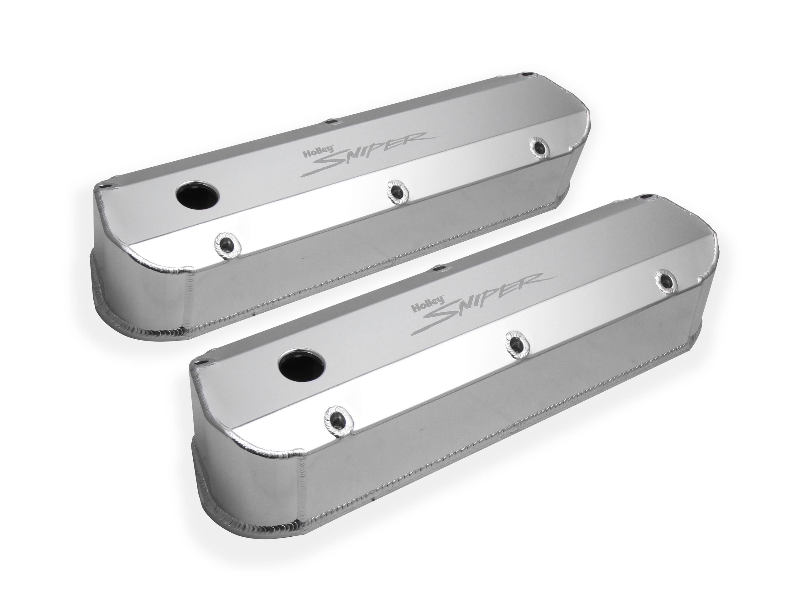 Holley Aluminum Valve Cover Set (1962-1985 Mustang, Mustang II, Ranchero, Thunderbird, Torino, Bronco, Country Sedan, Country Squire, Custom 500, E-100 Econoline, E-200 Econoline, E-300 Econoline, Fairlane, Falcon, Falcon Sedan Delivery, Galaxie, Galaxie