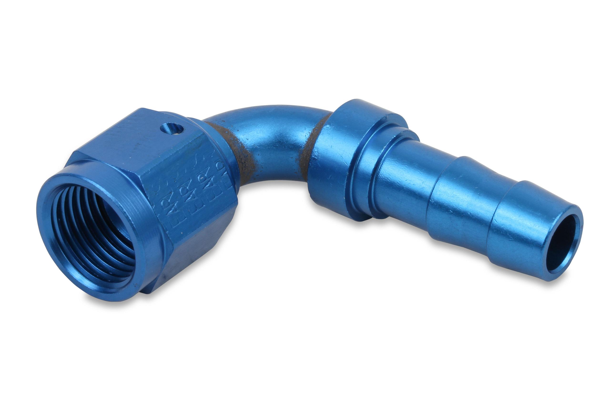 Earls Auto-Crimp Hose End - 90 Degree - Size -16 - Blue - 709116ERL
