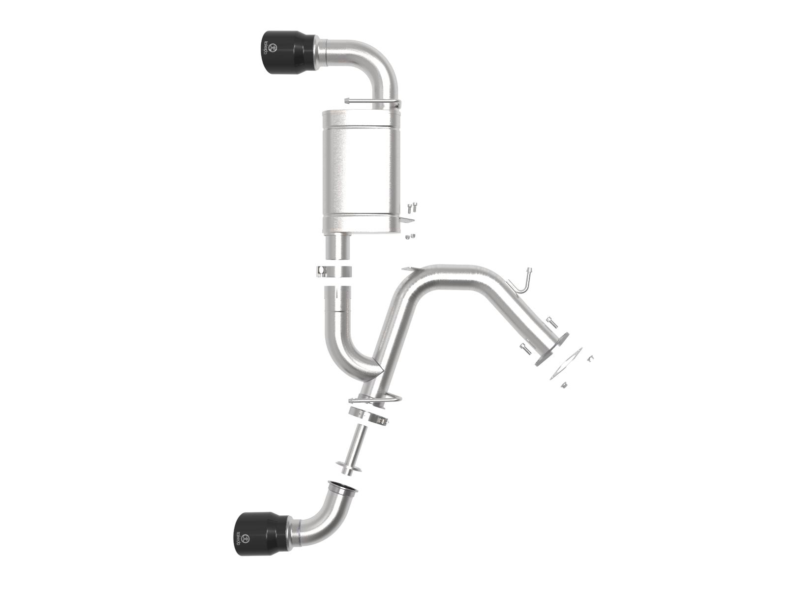 AFE Takeda-ST 3 IN 304 Stainless Steel Axle-Back Exhaust System w/ Black Tip (Hyundai Veloster N 19-20 L4-2.0L (t)) - 49-37009-B