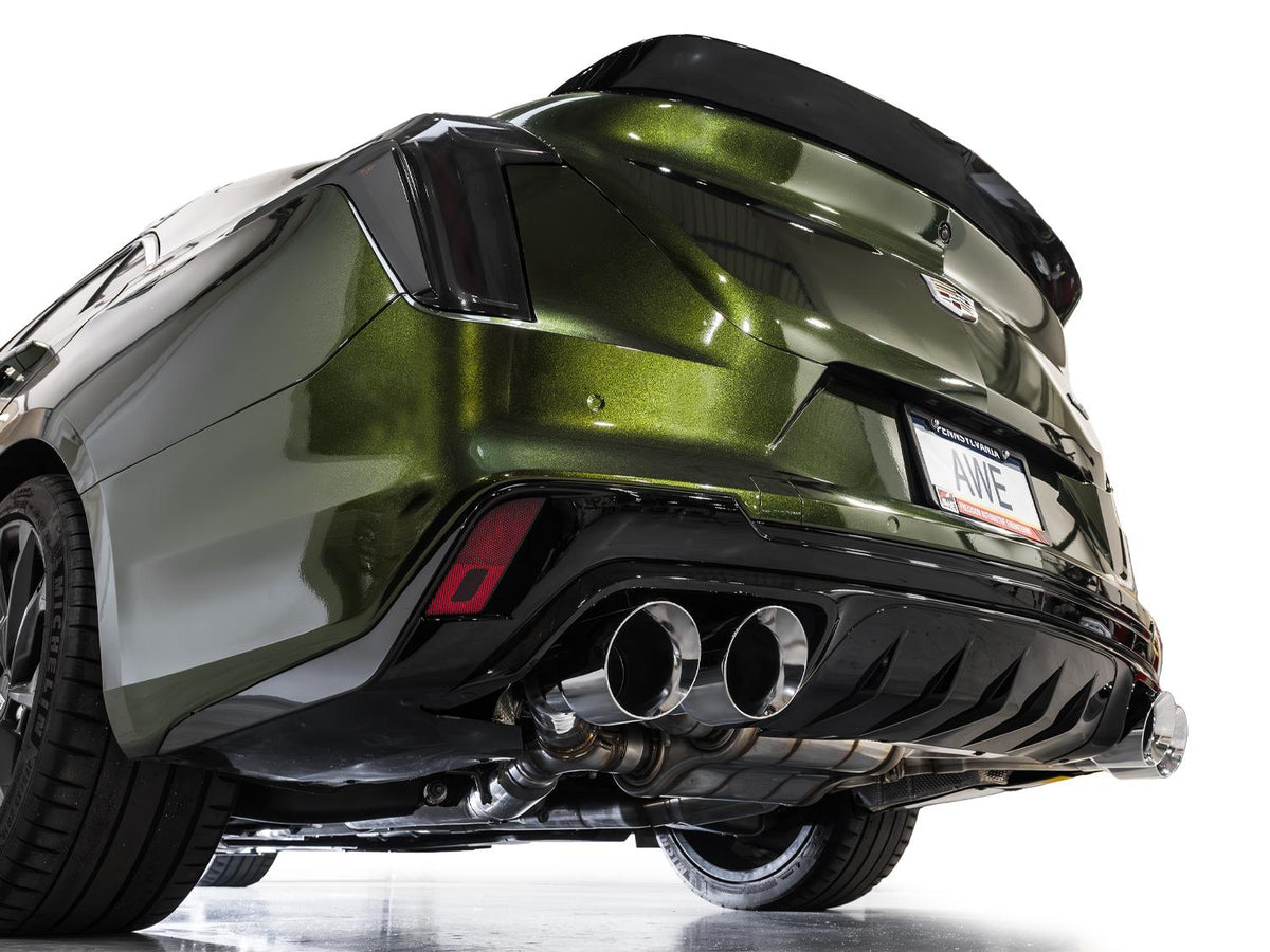 AWE SwitchPath™ Exhaust for Cadillac CT4-V Blackwing - Chrome Silver Tips - 3025-42436
