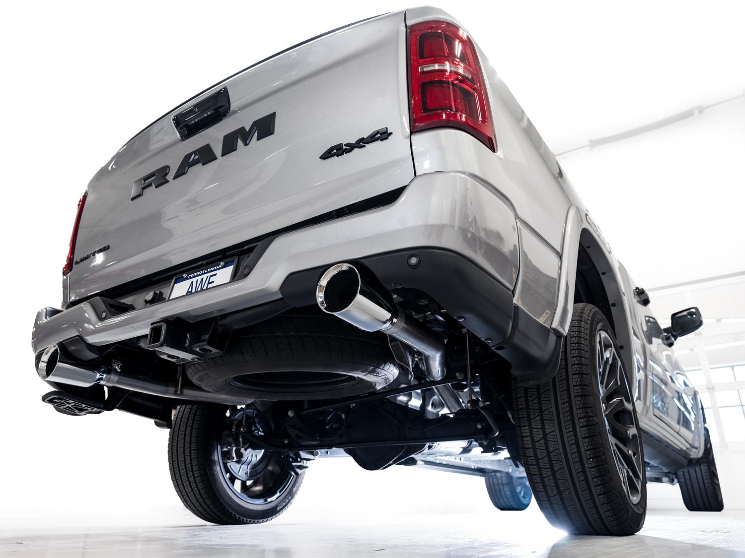 AWE 0FG Catback Exhaust Standard & High Output - Chrome Silver Tips (2025+ RAM 1500 3.0TT) - 3015-38246