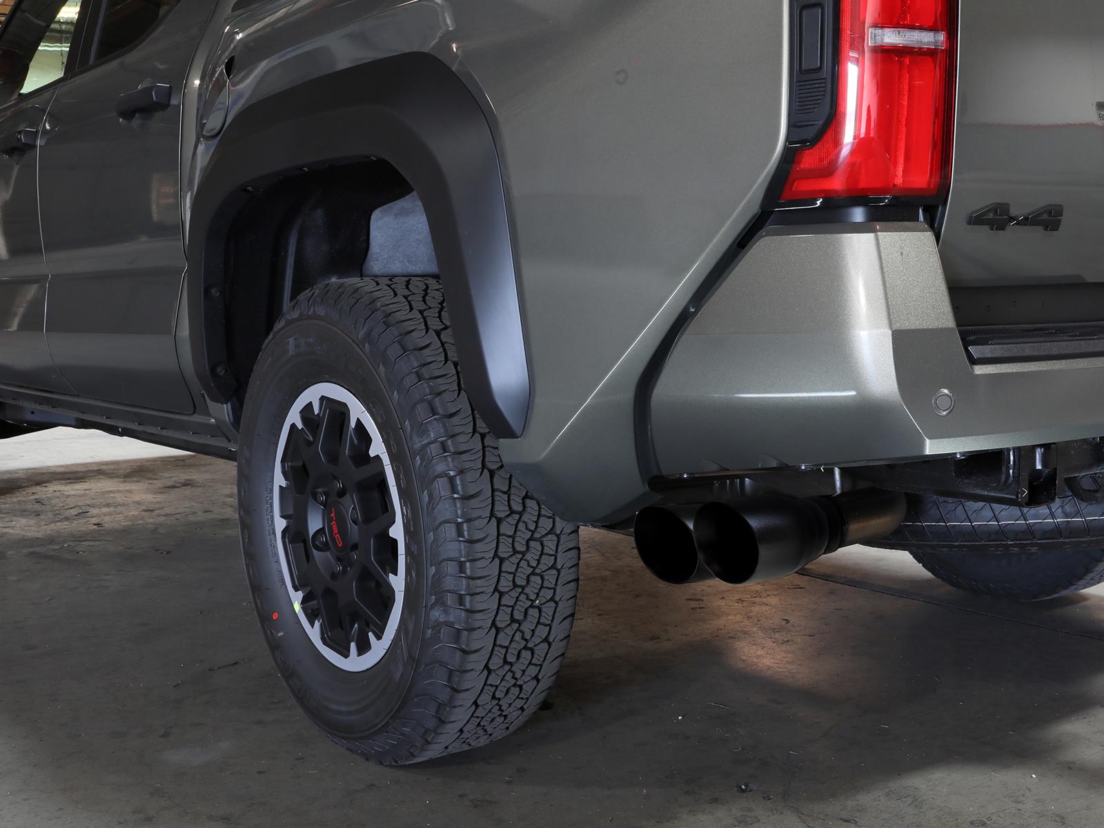 AFE Vulcan Series 2-1/2 IN to 3 IN Stainless Steel Cat-Back Exhaust w/Black Tip (2024 Tacoma) - 49-36074-B