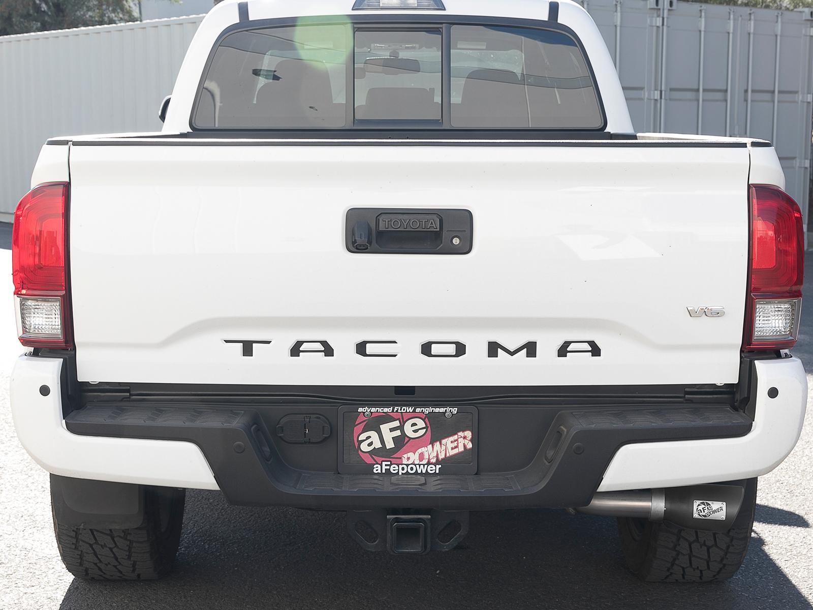 AFE MACH Force-Xp 2-1/2 in 304 Stainless Steel Cat-Back Exhaust w/Black Tips (2016-2021 Tacoma, Tacoma) - 49-46042-B