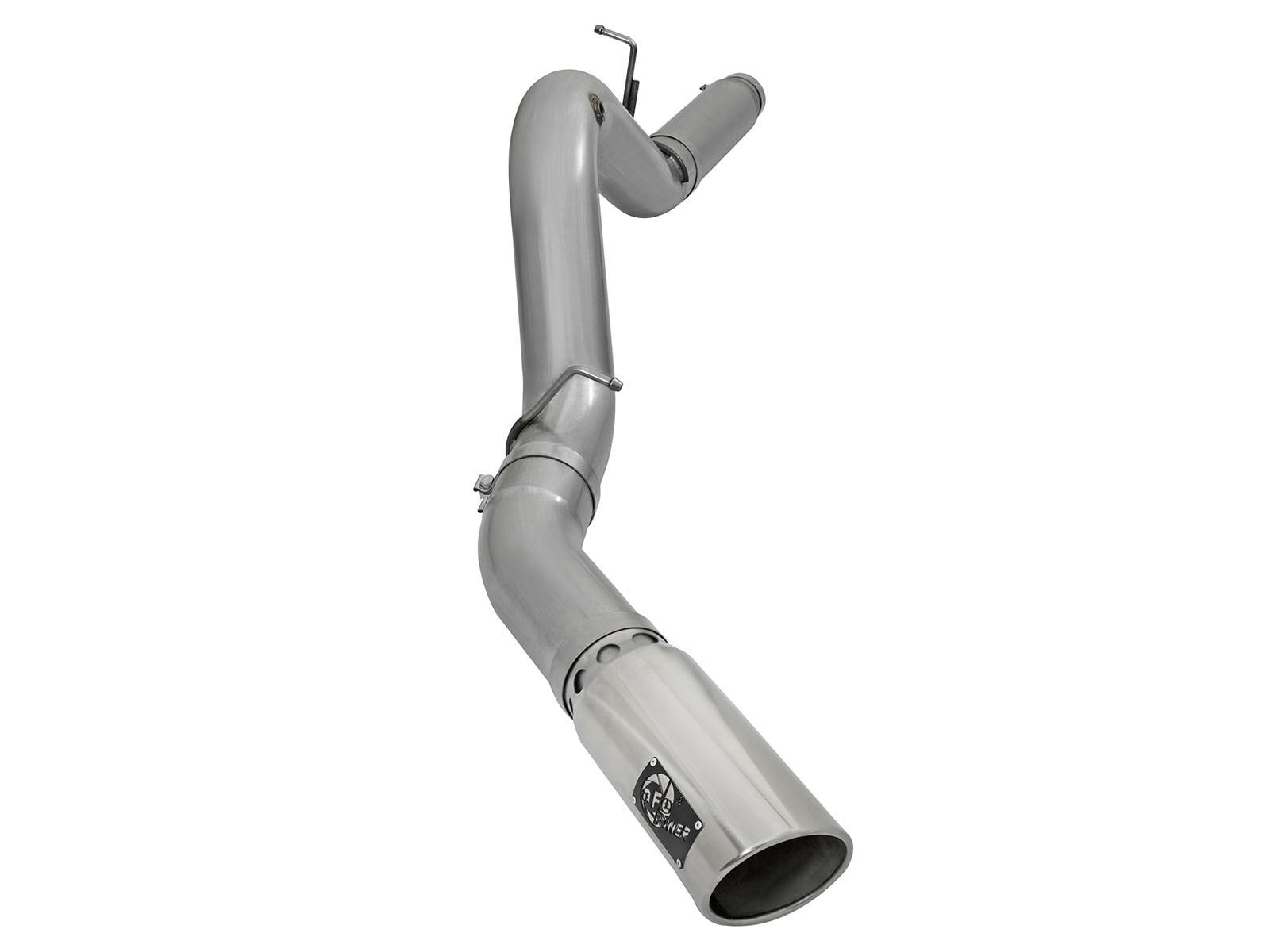 AFE Large Bore-HD 5 IN 409 Stainless Steel DPF-Back Exhaust System w/Polished Tip (2016-2016 Silverado 2500 HD, Silverado 3500 HD, Sierra 2500 HD, Sierra 3500 HD) - 49-44081-P