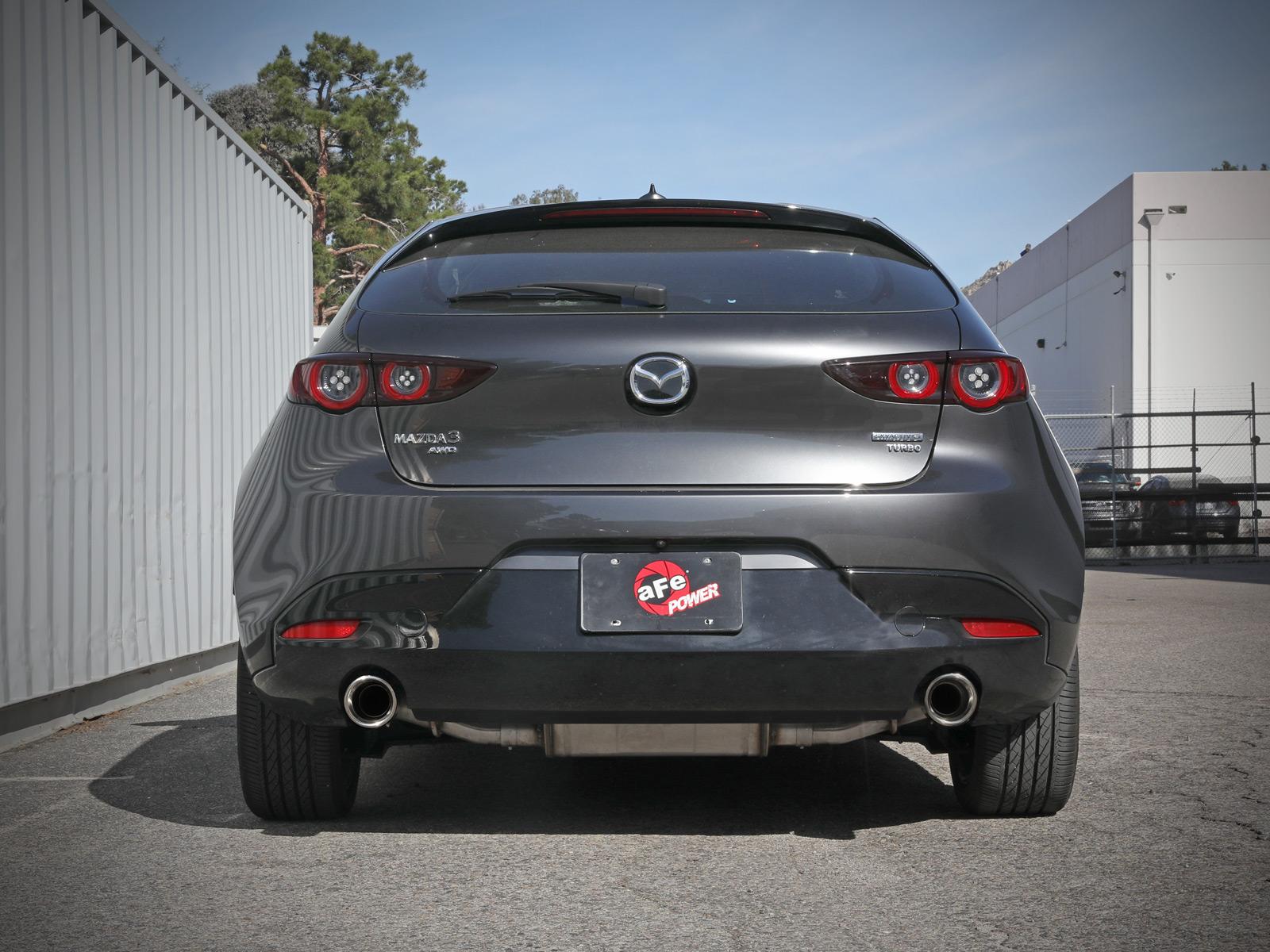 aFe Takeda 2.5" 304 Stainless Steel Axle-Back Exhaust System - Polished Tip (2019-2022 Mazda 3 2.5L) - 49-37023-P
