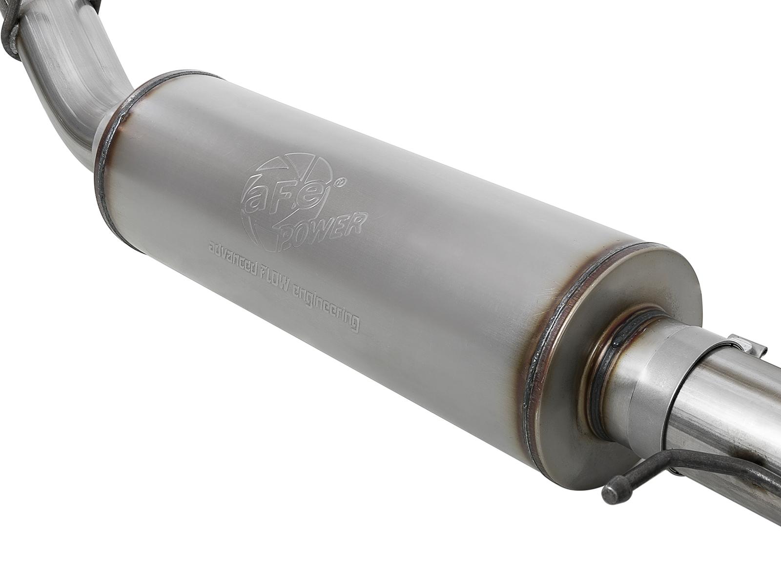 AFE Large Bore-HD 4 IN 409 Stainless Steel Turbo-Back Exhaust System w/ Polished Tip (Ford Excursion 00-03 V8-7.3L (td)) - 49-43008-P