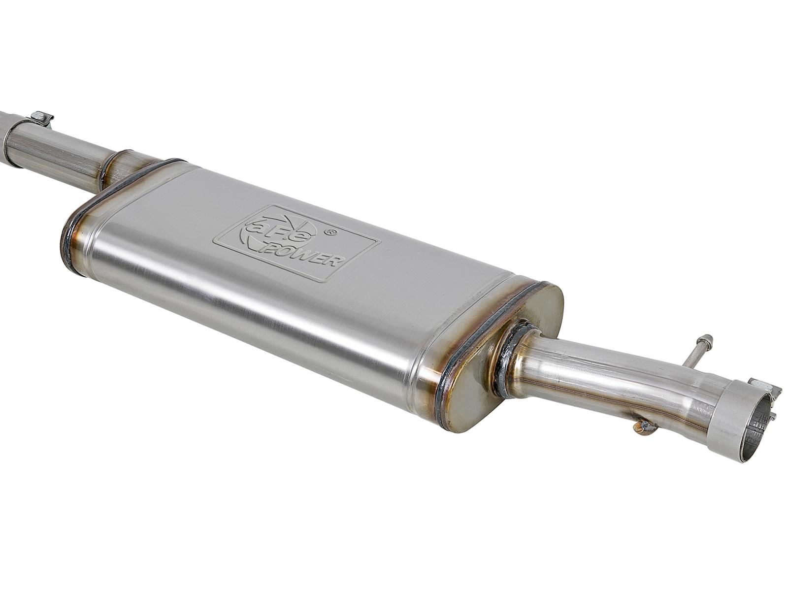 AFE Rebel Series 2-1/2 IN 409 Stainless Steel Cat-Back Exhaust System w/Black Tip (2007-2018 Wrangler JK, Wrangler, Wrangler) - 49-48054-B