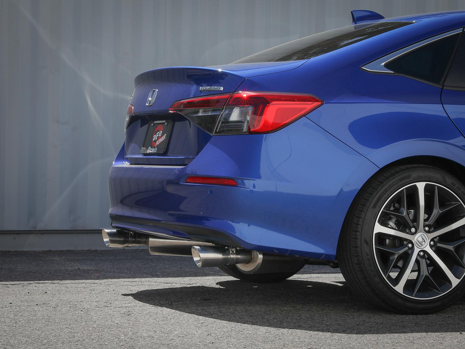 AFE Takeda 2-1/2 IN to 2-1/4 IN 304 Stainless Steel Cat-Back Exhaust System Polished (Honda Civic 2022 L4-1.5L (t)) - 49-36628-P